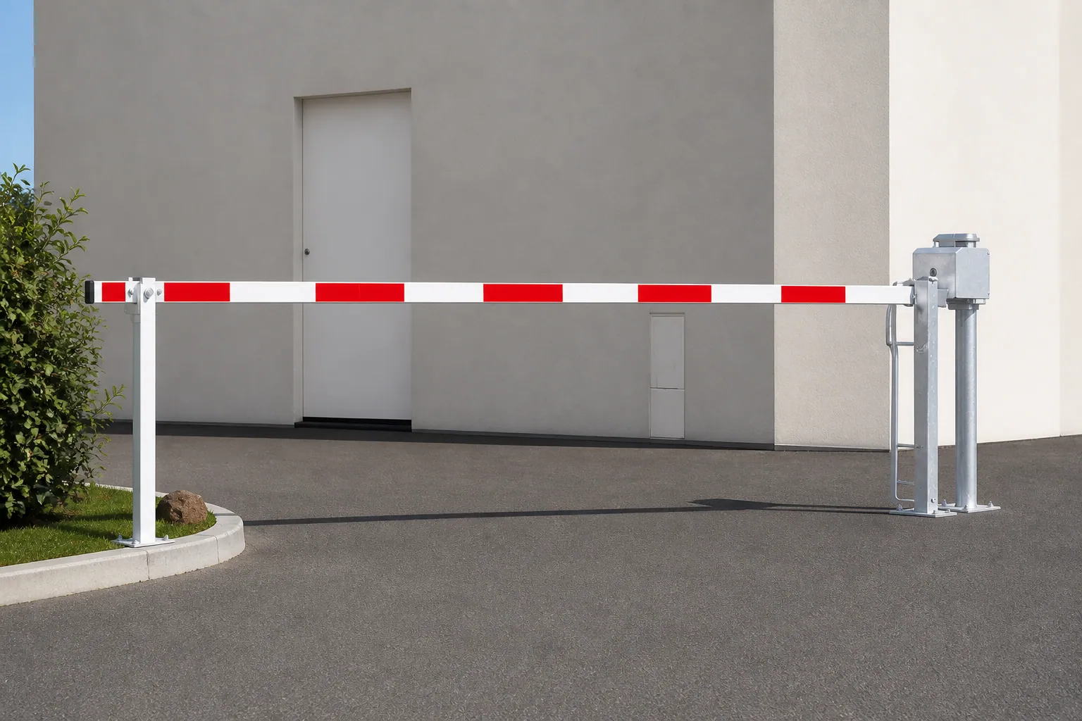 Barrière levante horizontale complète avec poteau de réception et mécanisme